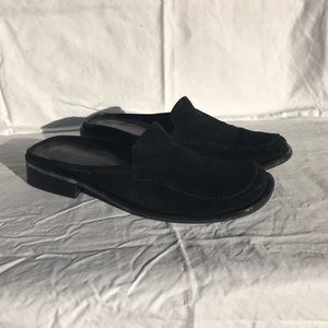 Eddie Bauer Black Suede Mules